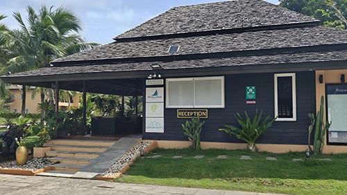 Blue Haven Bay reception and resort check-in area in Koh Chang with tropical landscaping